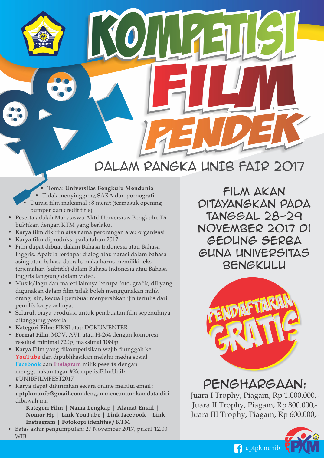 Kompetisi Film Pendek Dalam Rangka UNIB FAIR 2017