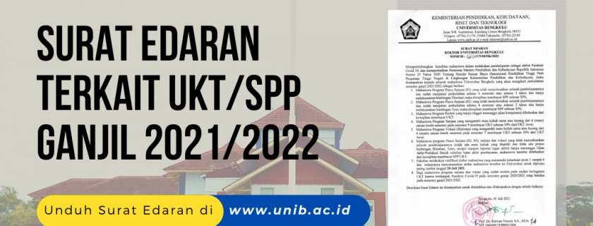 SURAT EDARAN TERKAIT UKT/SPP GANJIL 2021/2022