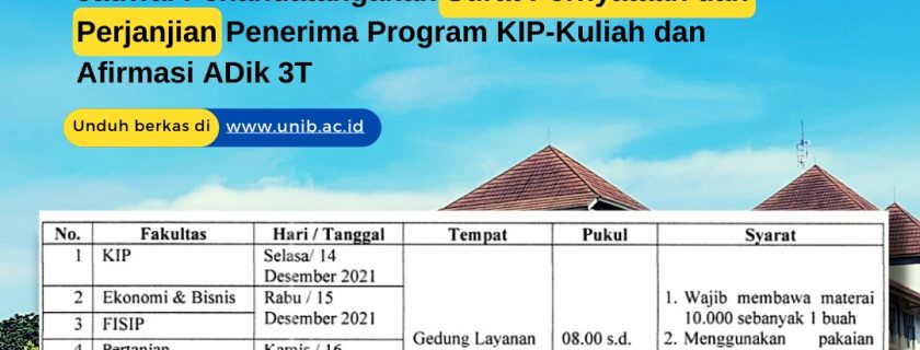 Pengumuman Jadwal Penandatanganan Surat Pernyataan dan Perjanjian