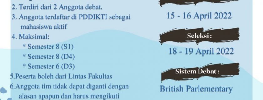KDMI UNIB 2022 (Kompetisi Debat Mahasiswa Indonesia Universitas Bengkulu)