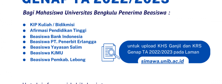 Evaluasi Semester Genap TA 2022/2023 Bagi Mahasiswa Universitas Bengkulu Penerima Beasiswa