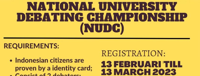 NUDC UNIB 2023 (National University Debate Competition of University of Bengkulu)