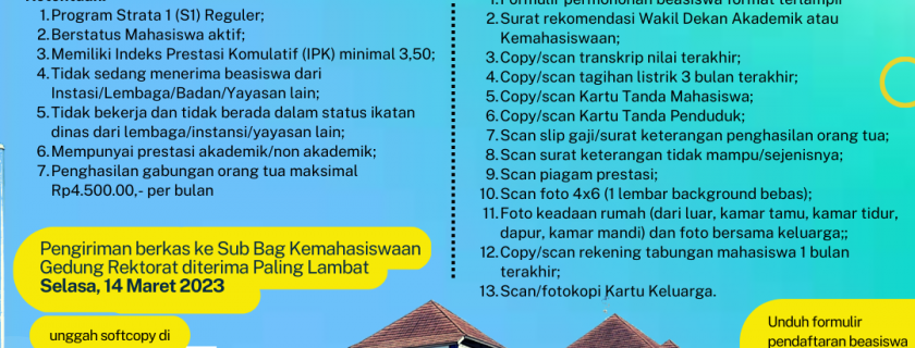 Seleksi Beasiswa PT. Penerbit Erlangga Pengganti Semester Genap TA 2022/2023