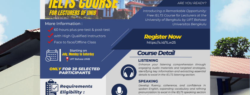Free IELTS Course for Lecturers at the University of Bengkulu by UPT Bahasa Universitas Bengkulu