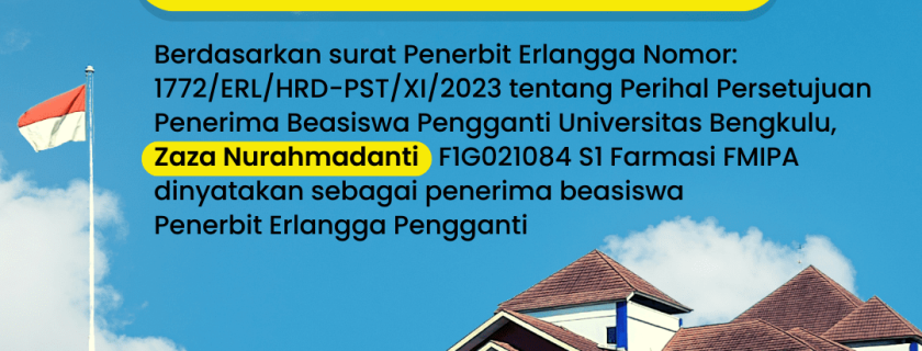 Pengumuman Penerima Beasiswa Penerbit Erlangga Pengganti