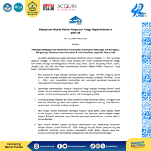 Pernyataan Majelis Rektor Perguruan Tinggi Negeri Indonesia (MRPTNI)
