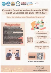Seleksi Kompetisi Debat Mahasiswa Indonesia (KDMI) Tingkat Universitas Tahun 2024
