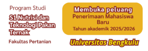 Program Studi S1 Nutrisi dan Teknologi Pakan Ternak Telah dibuka
