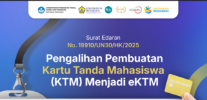 Surat Edaran Pengalihan Pembuatan Kartu Tanda Mahasiswa (KTM) Menjadi E-KTM