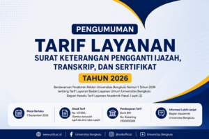 Tarif Layanan Badan Layanan Umum Universitas Bengkulu Bagian Kesatu Tarif Layanan Akademik