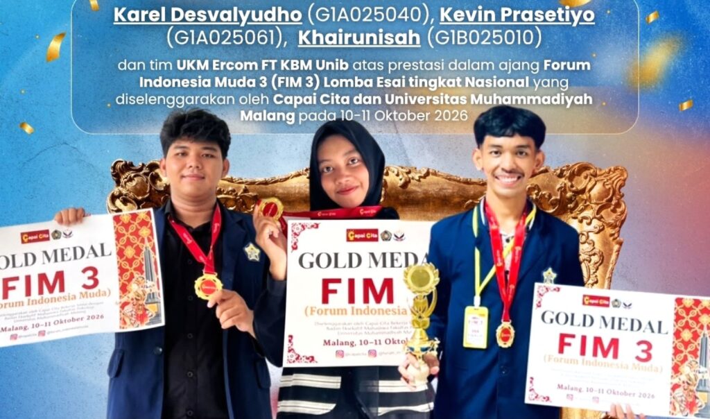 Mahasiswa FT Unib Juara 1 FIM 3, Usung Inovasi Digital Pelestarian Batik Sungai Lemau